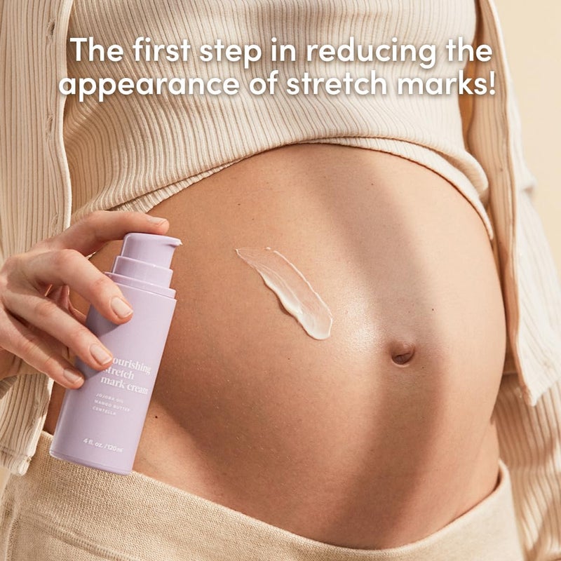 Evereden Nourishing Stretch Mark Cream (4 fl.oz): Clean & Vegan Cream for Pregnancy and Postpartum | Pregnancy Stretch Mark Prevention | Rich in Vitamins & Minerals - Image 2