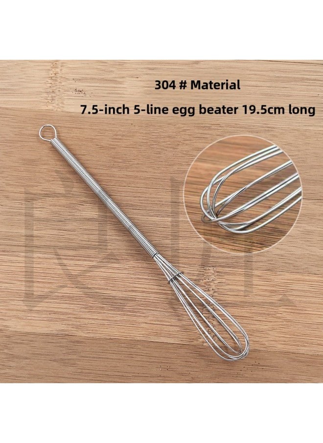 Generic No.304 Spring Egg Beater Manual Stainless Steel Coffee Mixer Kitchen Utensils Hand Operated Egg Shaker-Color:8.0inch Wire Spring Handle  - Image 1