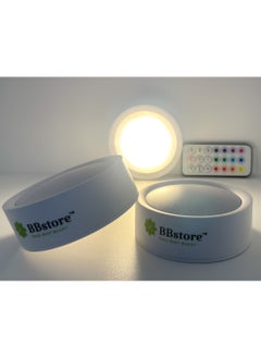 BBstore BBstore LED Set of 3 Round Lights for Kitchen Garden Stairs Home Décor With Remote Control Feature And Battery Operated  - Image 1