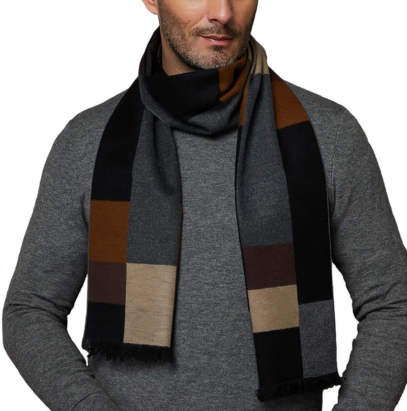 CUDDLE DREAMS Men's Silk Scarves for Winter, 100% Mulberry Silk Brushed, Luxuriously Soft & Warm, Decent Box Packed - Image 1