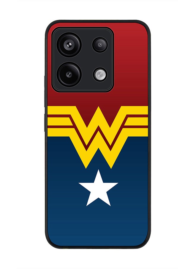 Stylizedd Rugged Black Edge Case for Xiaomi Redmi Note 13 Pro 5G, Slim fit Case Flexible Anti Drop TPU Gel Thin Cover -  Wonder Woman  - Image 1