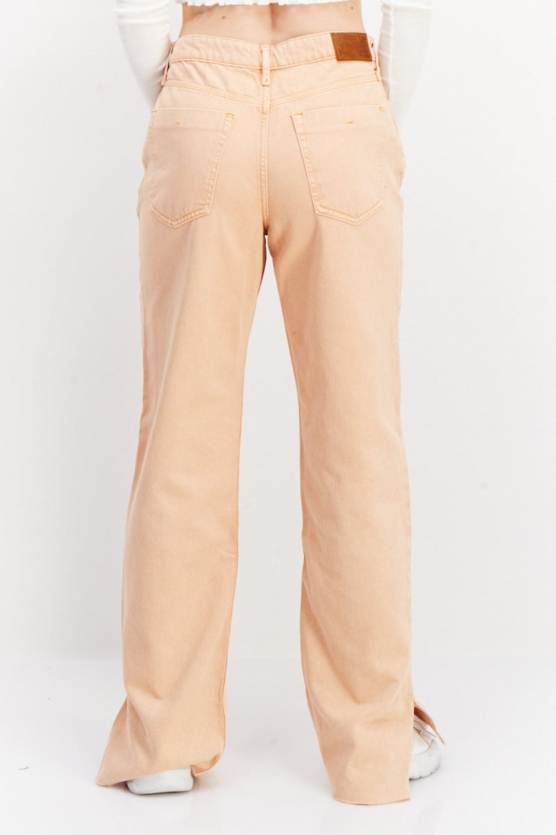 RIVER ISLAND Women Long Plain Non-Stretchable Jeans, Light Orange - Image 4