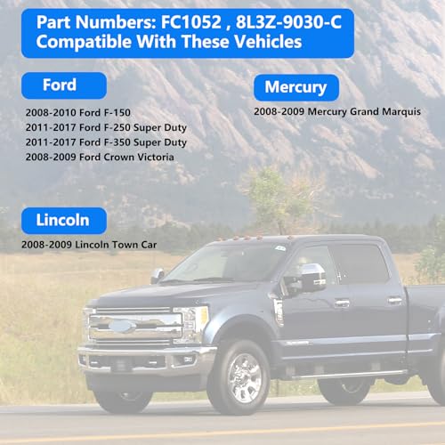keriolee Gas Cap Fuel Cap compatible with Ford 2008-2010 F-150 2011-2017 F-250 Super Duty F-350 Super Duty 2008-2009 Crown Victoria,2008-2009 Lincoln Town Car Mercury Grand Marquis, Replace 8L3Z-9030-C FC1052. - Image 2