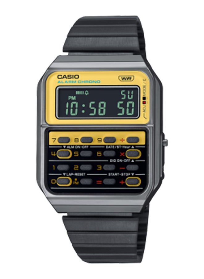 CASIO Digital Square Shape Stainless Steel Wrist Watch CA-500WEGG-9BDF - 40 Mm 