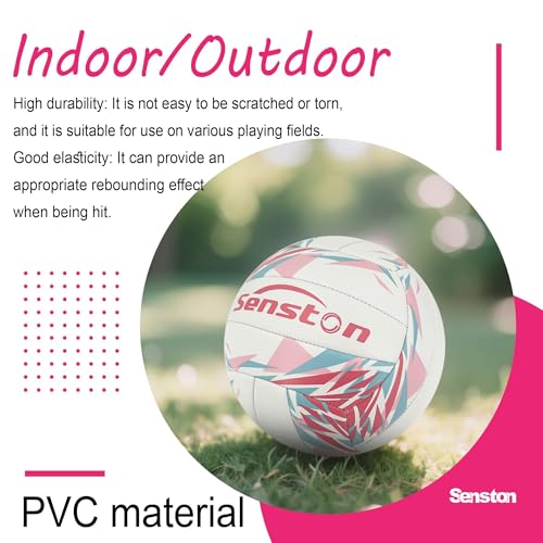 Senston Size 5 Volleyball – Soft & Durable Microfiber Cover for Adults & Youth | Official Size for Indoor, Outdoor, Beach & Gym Training | Includes Air Pump - Image 2