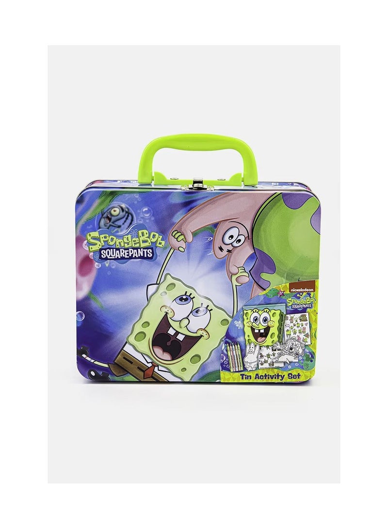 nickelodeon Sponge Bob Rectangle Tin with Stationery, Blue Combo