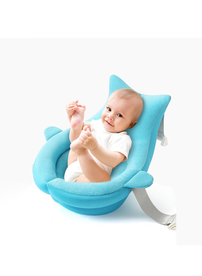 Baby Bath Tub, Whimsical Ocean Design Non-slip Bath Seat, Makes Toddler Bath time Fun, Moby Blue - Image 1