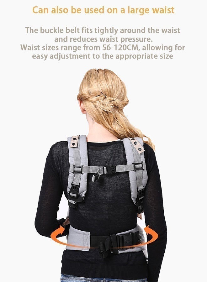 Baby Carrier Ergonomic Breathable 4-in-1 Mesh, Infant Carrier Front Back Carry Adjustable Lightweight, Hip Seat Carrier M-Shape Support 3-48 Months Travel - Image 5