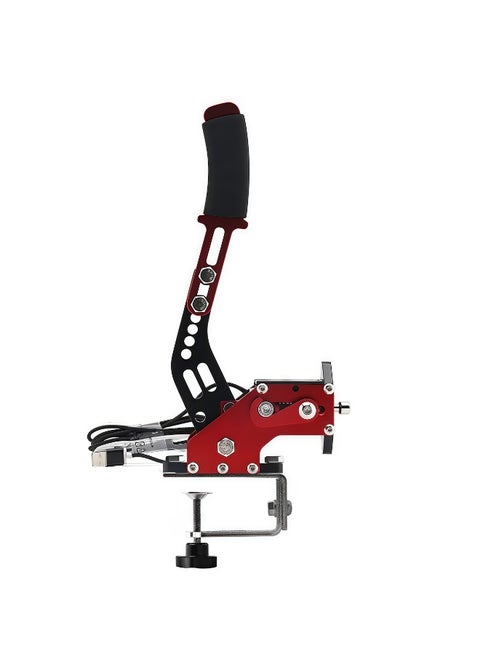 PC USB Handbrake, 16Bit Racing Games Simulate Handbrake for Logitech G27 G29 G920 G923 T248 T500 T300 PXN V10 (PC System Only), 2M Nylon Cable/Reinforced Spring + Clamp - Red