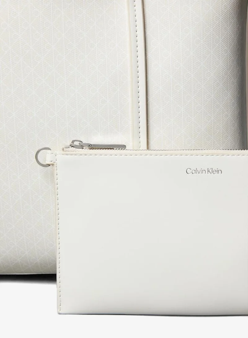 CALVIN KLEIN Coated Emblem Small Tote Bag