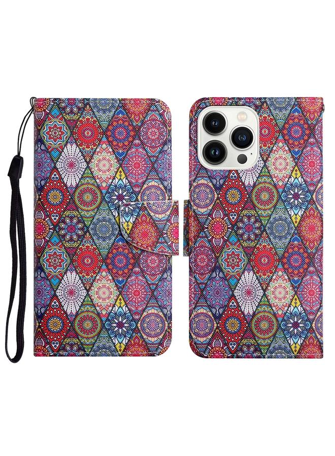 S-TOP Case For iPhone 16 Pro Max 3D Colored Drawing Flip Leather Phone Case - Image 1