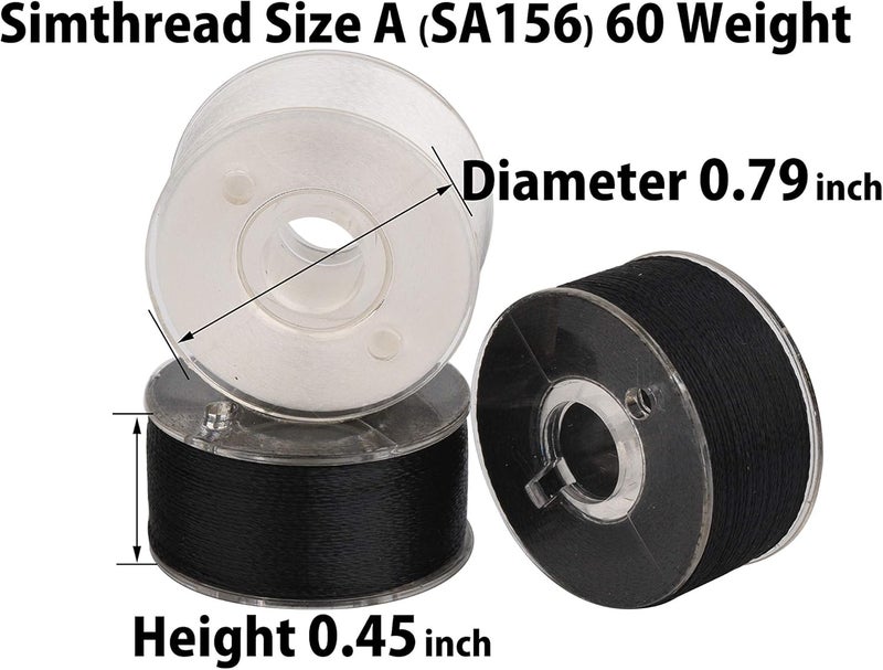 simthread 25pcs 15White+10Black Prewound Bobbin Thread Size A Class 15 (SA156) 60WT with Clear Storage Plastic Case Box 70D/2 Compatible with Brother Embroidery Thread Sewing Thread Machine DIY - Image 3