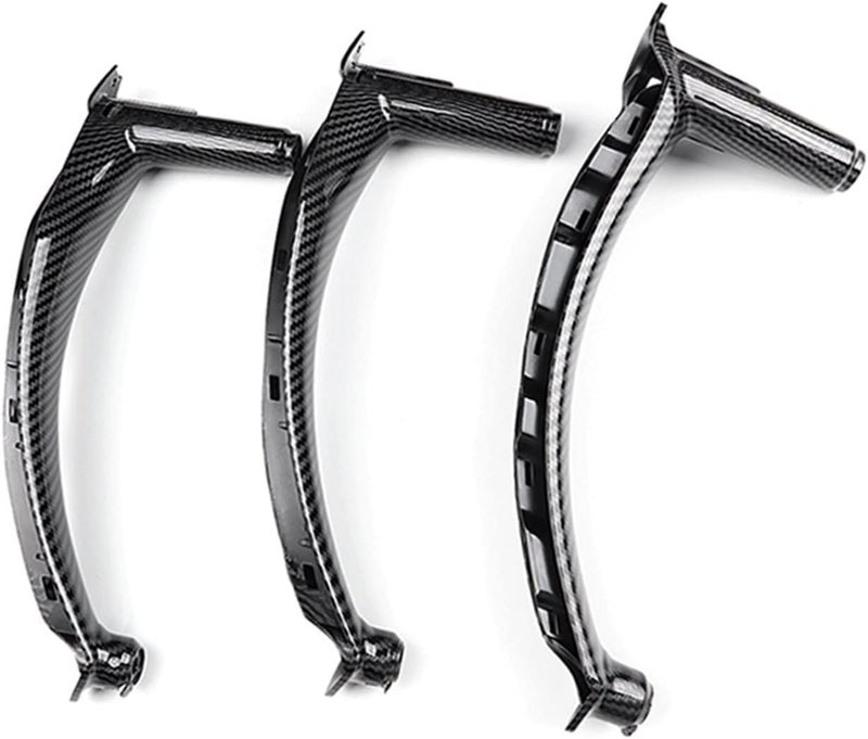 QASULER 3PCS Carbon Style Interior Car Door Handle Pull Cover for BMW - Image 1