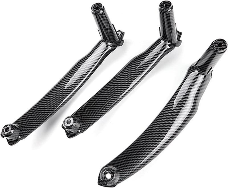 QASULER 3PCS Carbon Style Interior Car Door Handle Pull Cover for BMW - Image 2