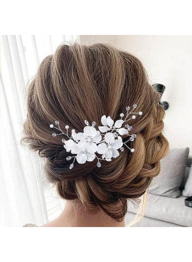 Pearl Crystal Clips for Brides Bridal Wedding Hair Accessories  for Wedding, Party, Daily Wear, Suitable for Women & Bridesmaids - Image 2