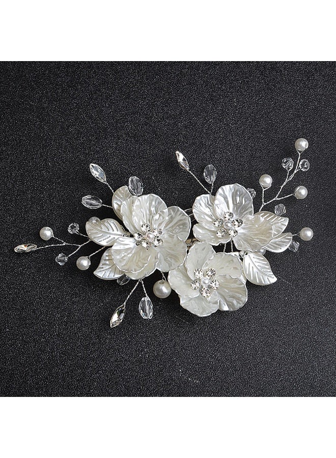 Pearl Crystal Clips for Brides Bridal Wedding Hair Accessories  for Wedding, Party, Daily Wear, Suitable for Women & Bridesmaids - Image 1