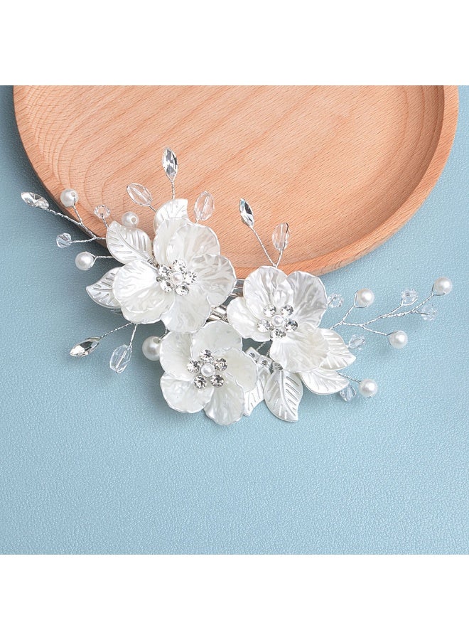 Pearl Crystal Clips for Brides Bridal Wedding Hair Accessories  for Wedding, Party, Daily Wear, Suitable for Women & Bridesmaids - Image 3