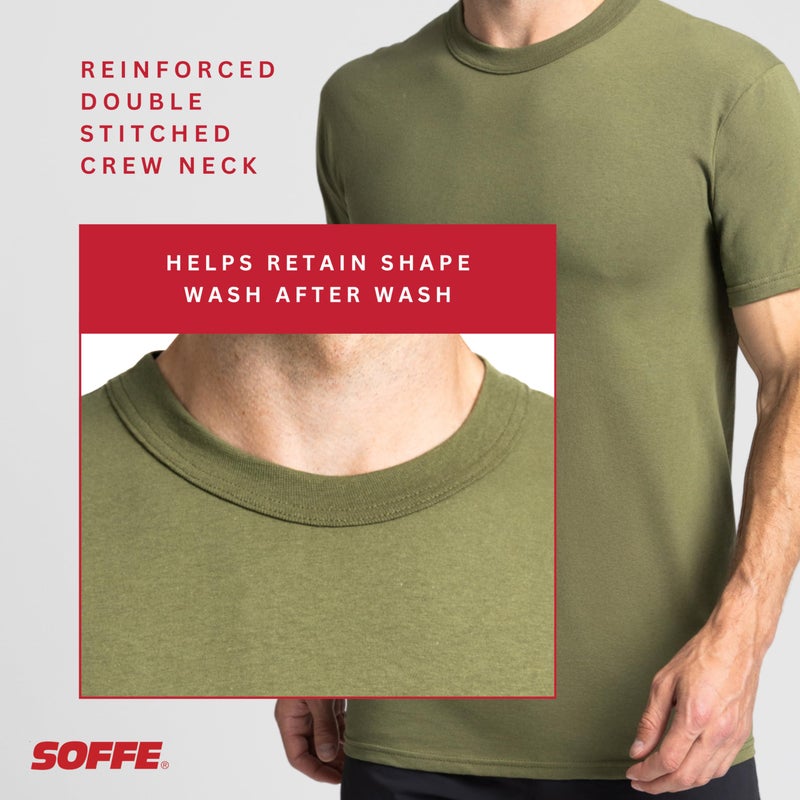 Soffe Men's 3 Pack - USA Poly/Cotton Military Tee, OD Green, Medium - Image 4
