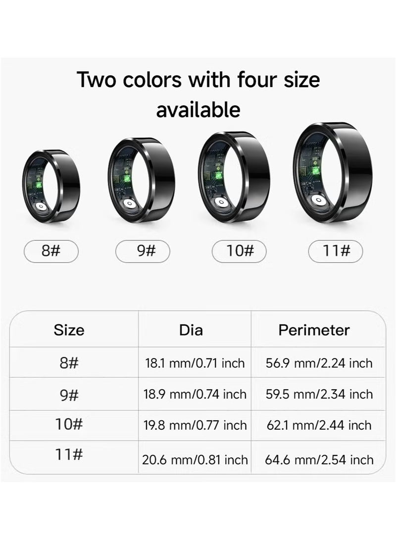 Smart ring heart rate,  sleep monitoring and tracking ring IP68 waterproof health size:11  - Image 2