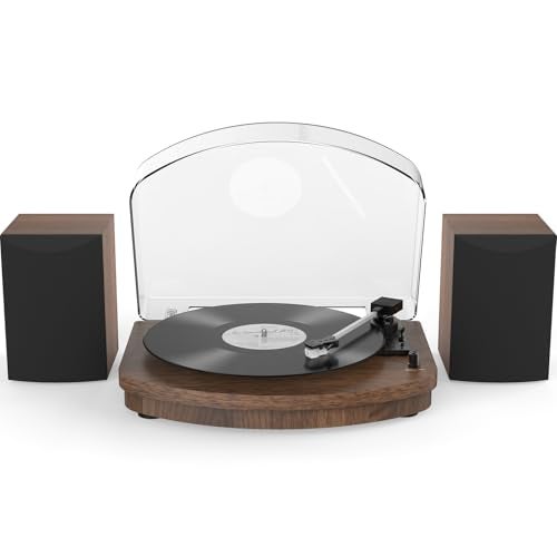 Retrolife Vinyl Record Player with Dual Stereo Speakers, Belt Drive Turntable with Bluetooth Input 3 Speed Playback AT-3600L Cartridge RCA Out Vintage Turntable - Image 1