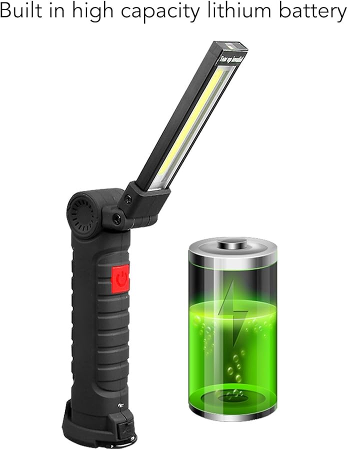 Rechargeable Magnetic COB Work Light 240lm Brightness Portable Adjustable Camping Emergency Lighting ABS Material - Image 4
