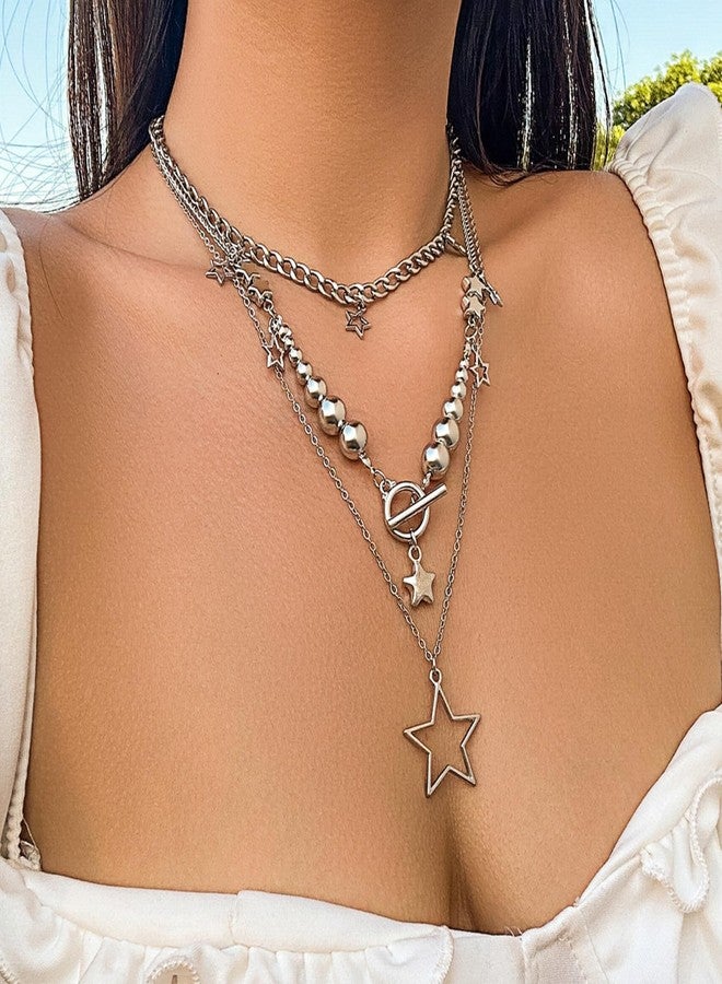 Your Always Charm Grunge Star Choker Necklace for Women Stack Toggle Chain Necklaces Gothic Vintage Grunge Jewelry Set for Women - Image 3