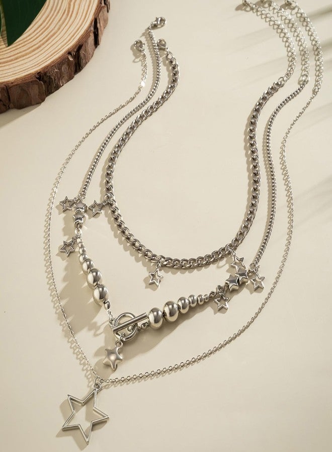Your Always Charm Grunge Star Choker Necklace for Women Stack Toggle Chain Necklaces Gothic Vintage Grunge Jewelry Set for Women - Image 5