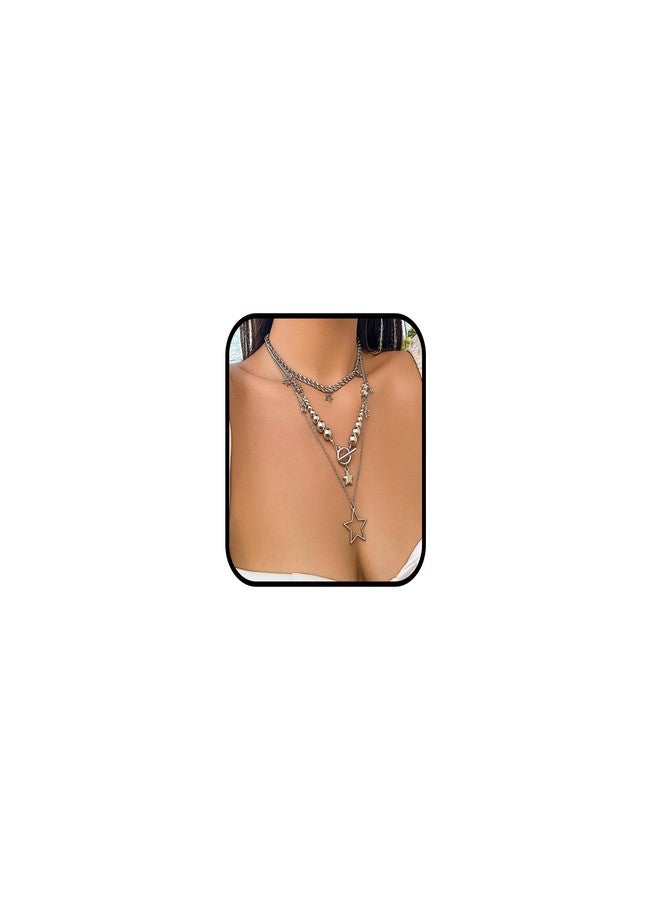 Your Always Charm Grunge Star Choker Necklace for Women Stack Toggle Chain Necklaces Gothic Vintage Grunge Jewelry Set for Women - Image 1