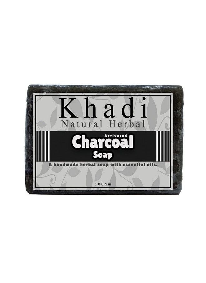 Khadi Natural Herbal - Activated Charcoal Soap For Women And Men; Skin Whitening Herbal Soap With Essential Oils Pack Of 100Gm - Image 1