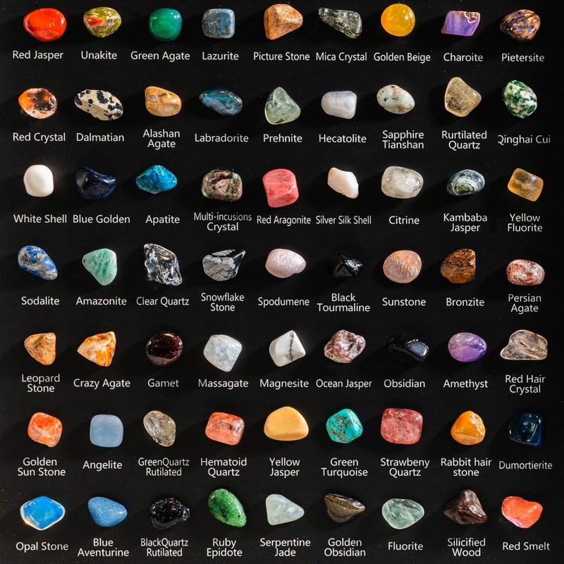 ACODE Natural Mineral Specimen Shadow Box, Geology Collection Display Case, Home Decor Wall Art Tabletop Display with Real Rocks Crystals, Gift for Birthday Christmas Housewarming Children's Day - Image 5