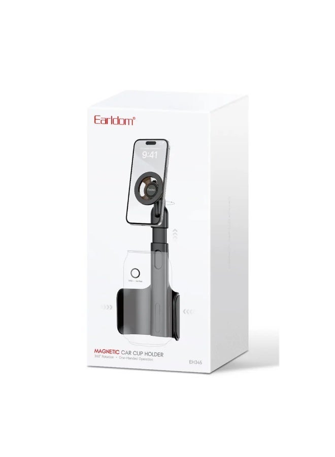 EARLDOM EH345 360° Rotating Magnetic Phone Holder – Black - Image 2