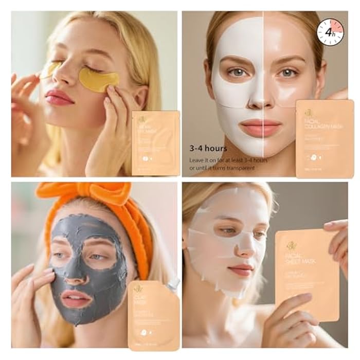 RA ROSA ACCA Christmas Gifts for Women, Orange 33 Pcs Facial Kit, Skin Care Gift Set, Self-Care Kit, Spa & Bath & Body Basket Gift, Beauty Bag Set, Collagen Gel Mask, Pampering Kit, Birthday Gift, Mother Day - Image 5