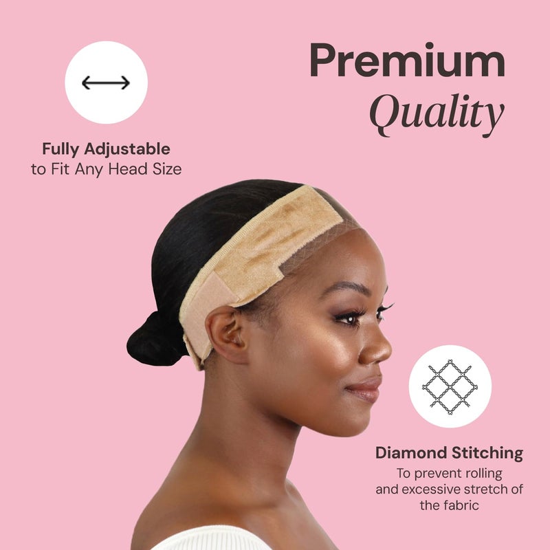 MILANO COLLECTION Lace Wigrip, Premium Lace Wig Band for Women, Fully Adjustable Wig Grip, Reinforced Swiss Lace by HAIRLINE, Secure Velvet Headband, Glueless, Chocolate Brown - Image 5