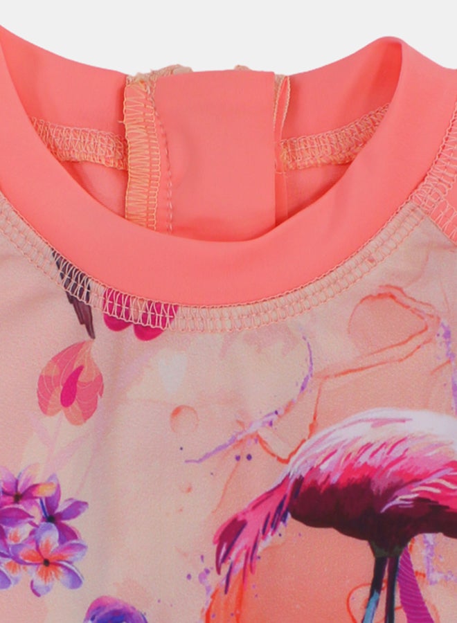 I.Wear I.Wear Girls Swimsuit Overall – Salmon Flamingo - Image 3