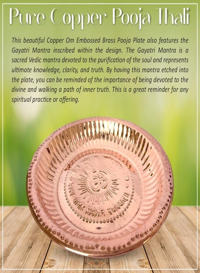 DOKCHAN Copper Om Plate for Pooja, Home Decoration, Temple (mandir), aarti/Copper Pooja thali (Size - 10in) Pack of 1 - Image 5