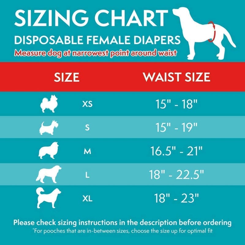 Simple Solution True Fit Disposable Dog Diapers for Female Dogs, Super Absorbent with Wetness Indicator, Leak Proof, Adjustable, Comfortable Fit, Quickly Absorb, Large-XL Size 46-69cm Waist (12 Pack) - Image 2