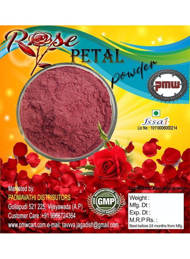 Pmw - Grade A - Natural Sun Dried Rose Petal Powder- 250 GM - Gulab Patta Powder - Edible - Home Made - Chemical Free - Home Made - For Skin & Body - Loose Packed