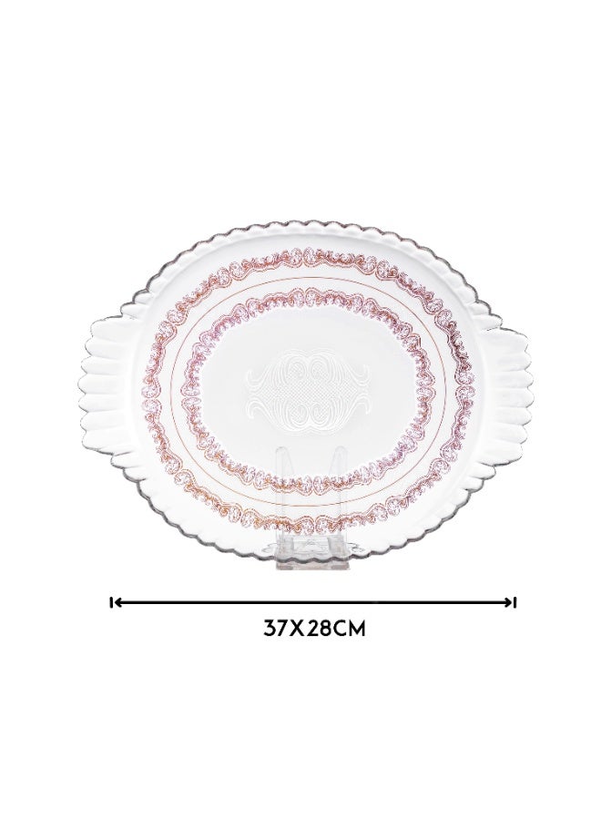 باساباش صحن تقديم زجاج تركي بيضاوي و متعدد الاستخدام للحلويات و الفواكه - Image 3