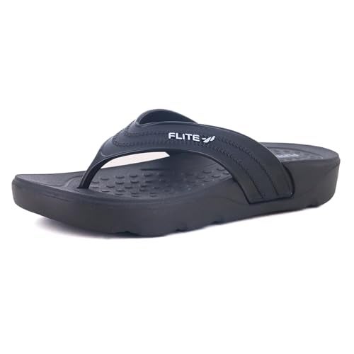 FLITE Women’s Flip-Flops FL-498 | Black Wedge Slippers for Women | Comfortable Casual Sandals | Lightweight Stylish Slip-Ons (Black, UK, UK Footwear Size System, Adult, Women, Numeric, Medium, 6) - Image 1