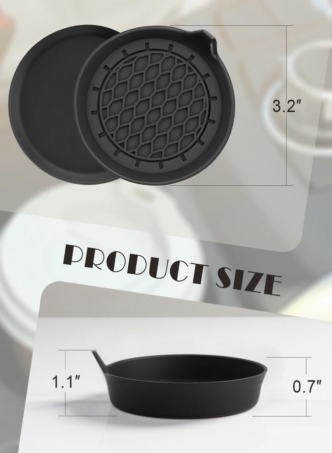 fccairms Car Coaster and Interior Cleaning Brush Set, 4 Pack Silicone Car Cup Holder Coasters + 2 Pack Interior Detailing Brush, Universal Car Interior Accessories (Black) - Image 5