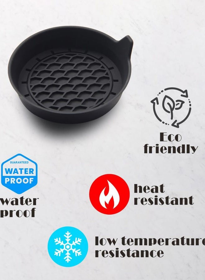 fccairms Car Coaster and Interior Cleaning Brush Set, 4 Pack Silicone Car Cup Holder Coasters + 2 Pack Interior Detailing Brush, Universal Car Interior Accessories (Black) - Image 4