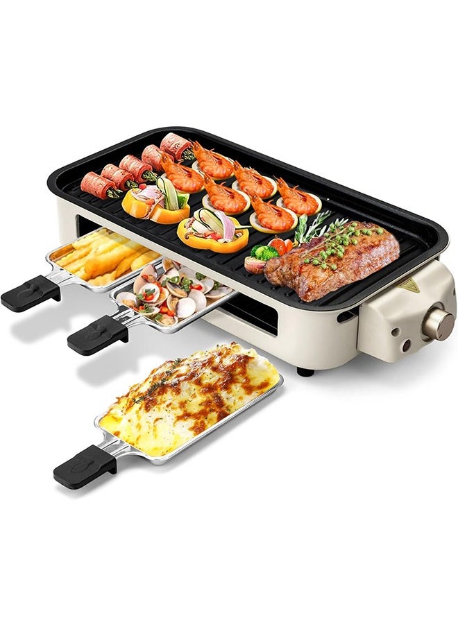 Garlo Electric Indoor Grill,2 in 1 Indoor Grills for Kitchen with Grill Net & Non-Stick Cooking Removable Plate, Temperature Control, Dishwasher Safe, 1500W Smokeless Grill  - Image 1