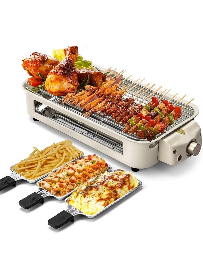 Garlo Electric Indoor Grill,2 in 1 Indoor Grills for Kitchen with Grill Net & Non-Stick Cooking Removable Plate, Temperature Control, Dishwasher Safe, 1500W Smokeless Grill  - Image 2