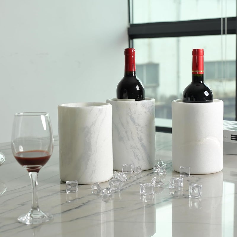 BCS Marble Wine Bottle Chiller - Versatile Wine Chillers for Bottles - Applicable to Kitchen Utensil Holder/Makeup Brush Holder/Pen Holder for desk That Also Serves as Lamp Shade - Image 1