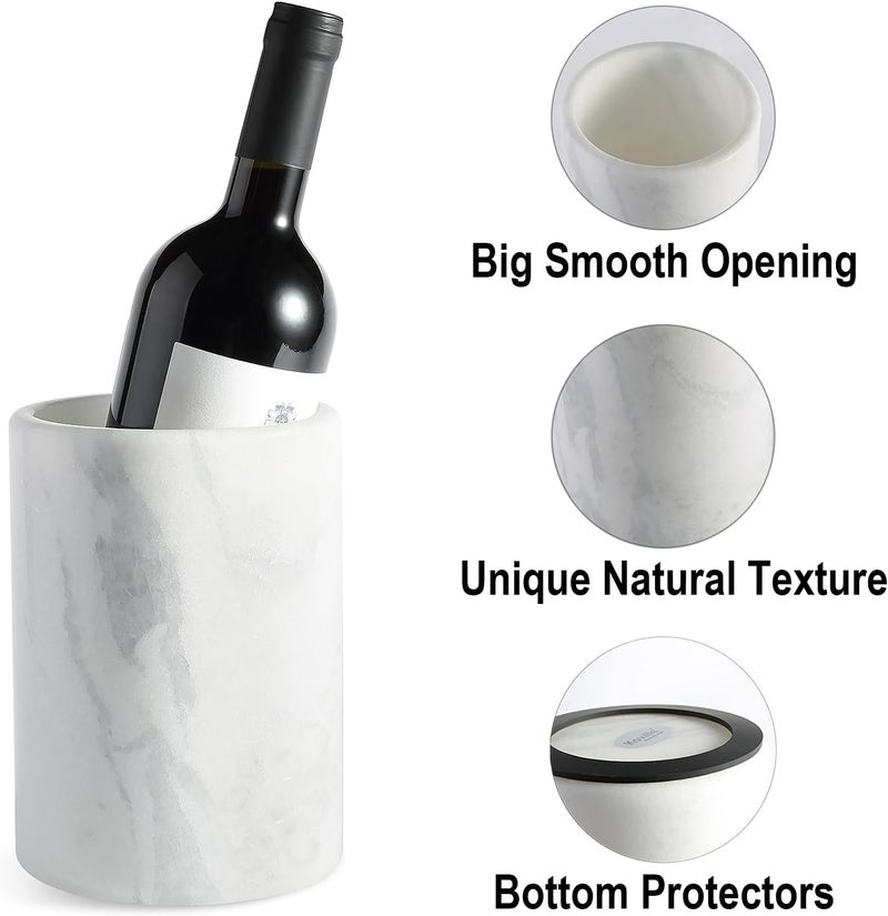 BCS Marble Wine Bottle Chiller - Versatile Wine Chillers for Bottles - Applicable to Kitchen Utensil Holder/Makeup Brush Holder/Pen Holder for desk That Also Serves as Lamp Shade - Image 2