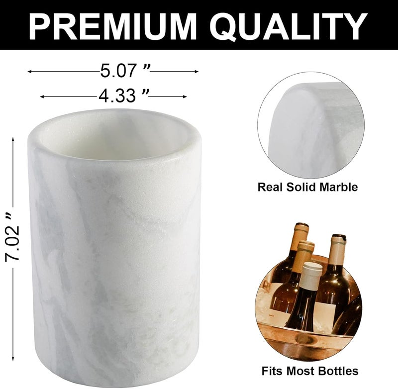 BCS Marble Wine Bottle Chiller - Versatile Wine Chillers for Bottles - Applicable to Kitchen Utensil Holder/Makeup Brush Holder/Pen Holder for desk That Also Serves as Lamp Shade - Image 3
