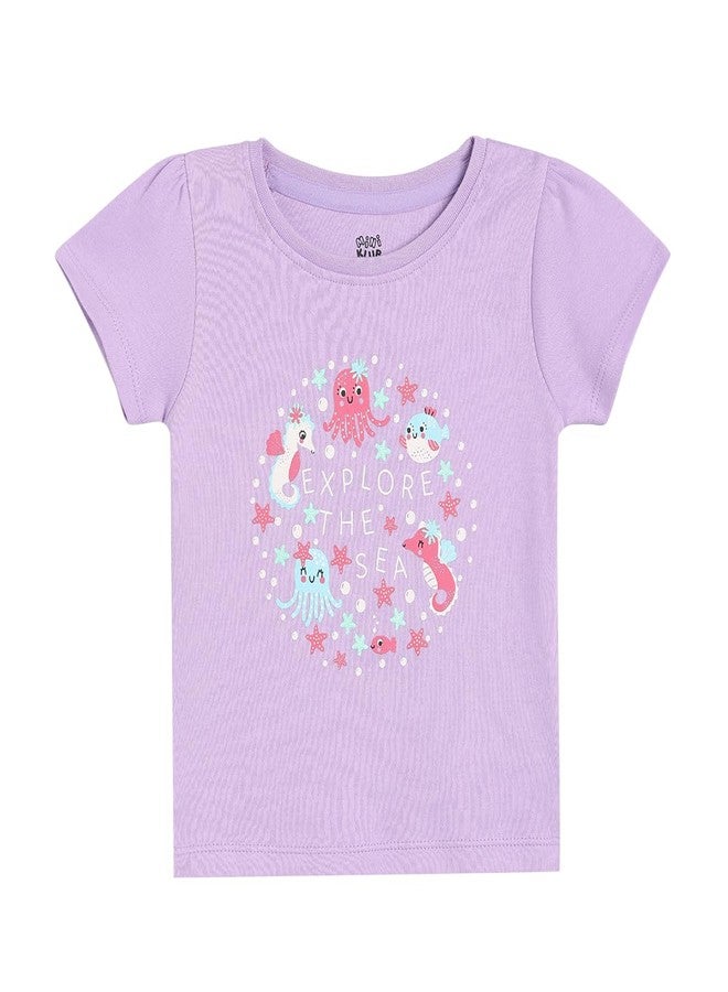 miniklub Cotton Pack of 2 Half Sleeves Aqua Theme Printed Tops - (0-3M) - Image 3