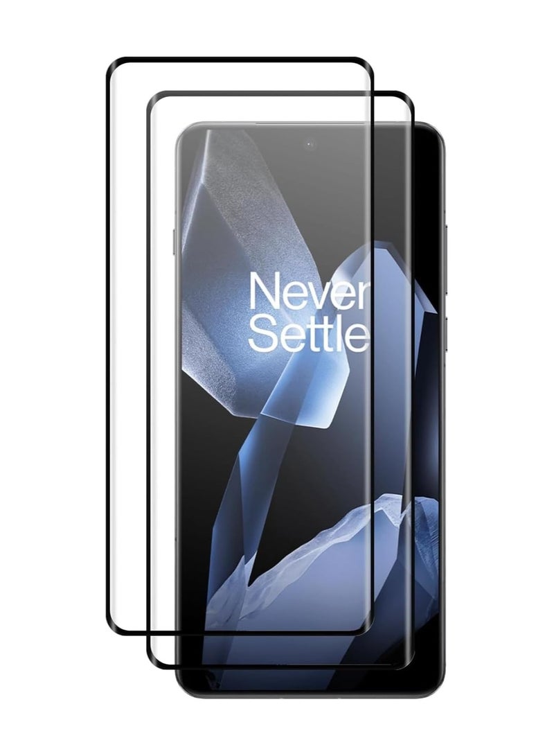 for OnePlus 13 Screen Protector Full Glue Edge-to-Edge Protector HD Transparent Scratch-resistant Tempered glass screen protector For OnePlus 13 Black 2 Pack 5D Black - Image 1