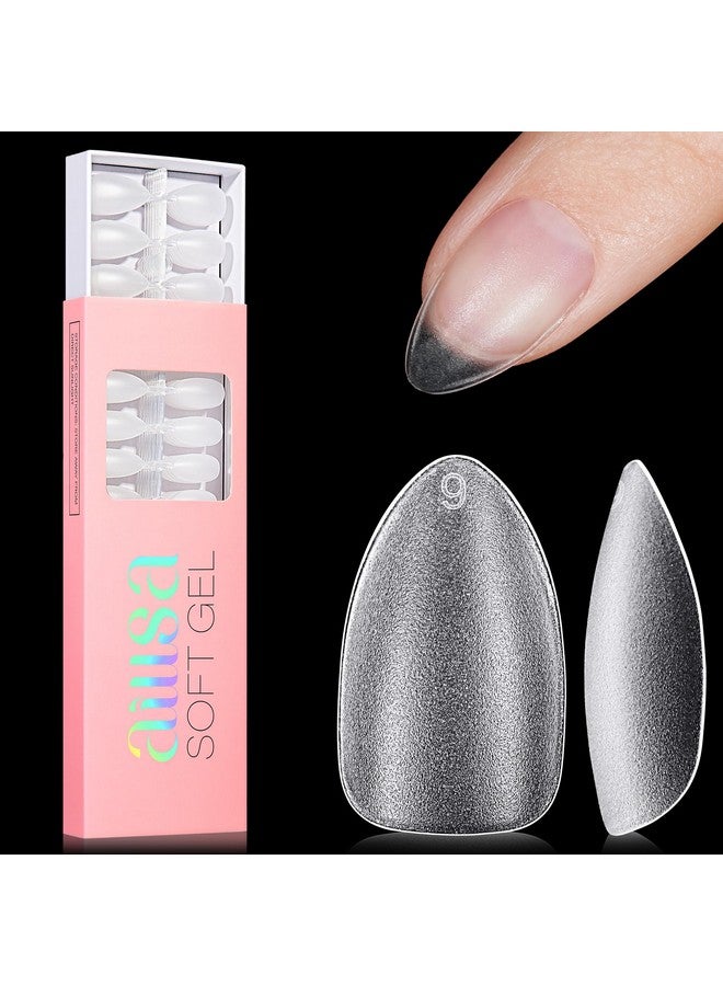 AILLSA Short Almond Nail Tips Upgraded Matte Soft Gel Nail Tips No Filed Preshaped Full Cover Short Almond Nails Clear Acrylic False Gelly Nail Tips For Soak Off Nail Extensions 240 Pcs 15 Sizes - Image 1