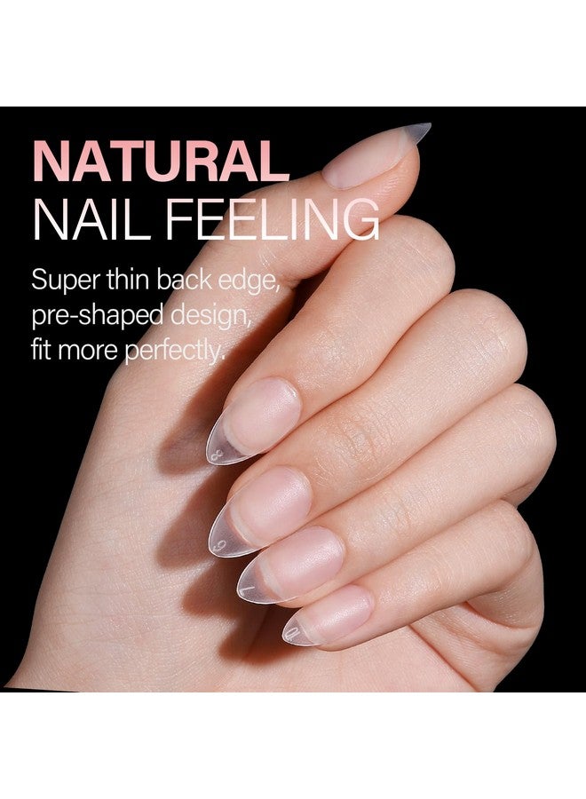 AILLSA Short Almond Nail Tips Upgraded Matte Soft Gel Nail Tips No Filed Preshaped Full Cover Short Almond Nails Clear Acrylic False Gelly Nail Tips For Soak Off Nail Extensions 240 Pcs 15 Sizes - Image 3